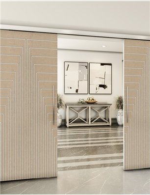 Holzschiebetür Slim-Line - Eiche und Weiss  Model 3052