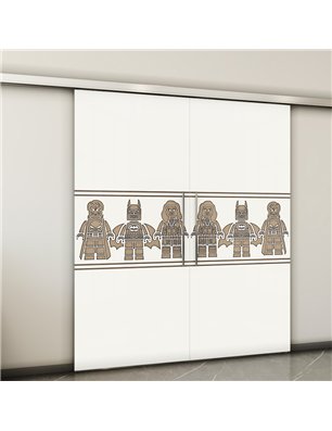 Holzschiebetür Slim-Line - Eiche und Weiss  Model 3063-2