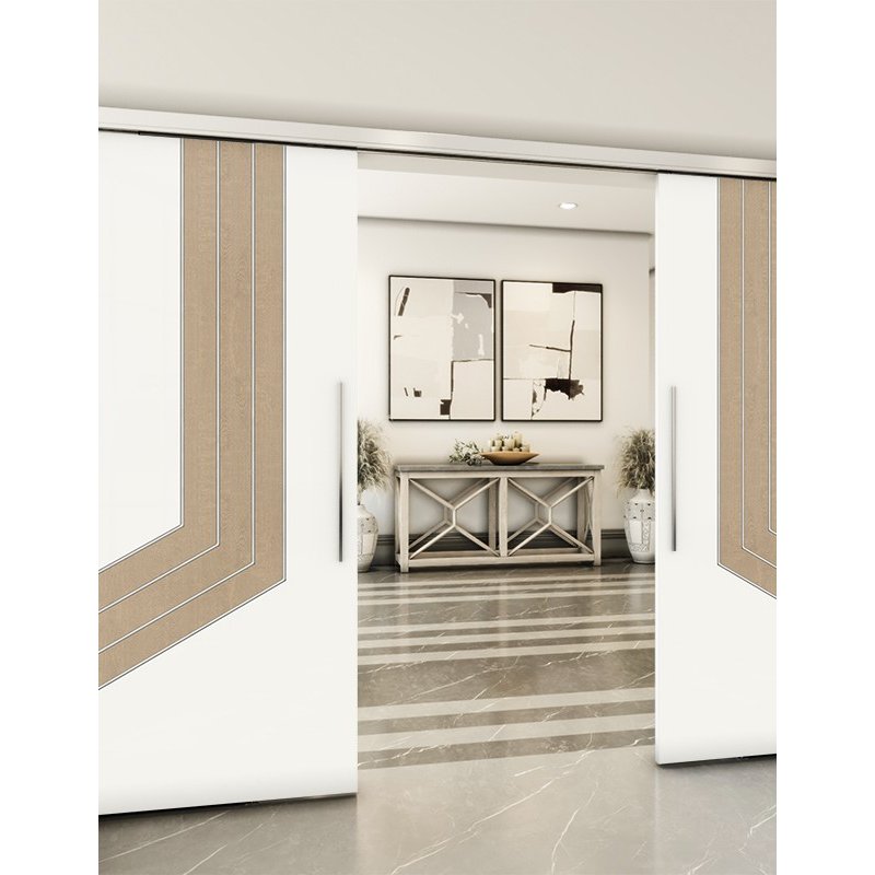 Holzschiebetür Slim-Line - Eiche und Weiss Model 3073 Holzschiebetür Slim-Line - Eiche und Weiss Model 3073