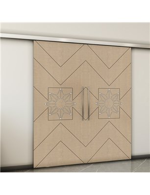 Holzschiebetür Slim-Line - Eiche und Weiss  Model 3082-2