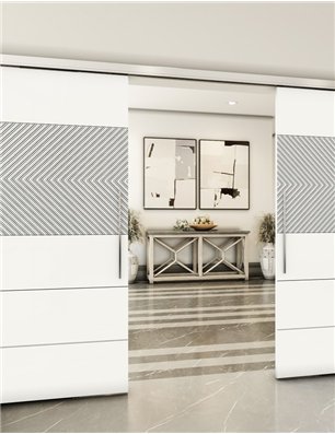 Holzschiebetür Slim-Line - Weiss  Model 3020