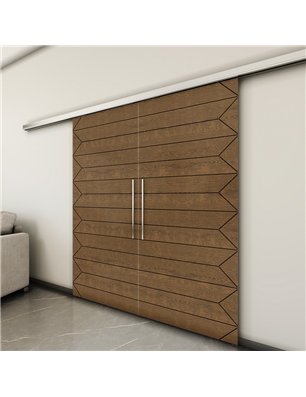 Holzschiebetür Slim-Line - Nussbaum  Model 3007-3
