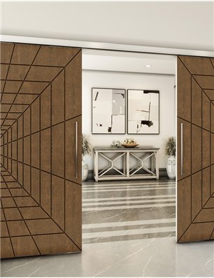 Holzschiebetür Slim-Line - Nussbaum  Model 3034