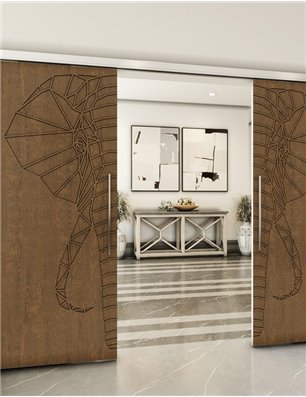 Holzschiebetür Slim-Line - Nussbaum  Model 3062