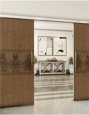 Holzschiebetür Slim-Line - Nussbaum  Model 3063