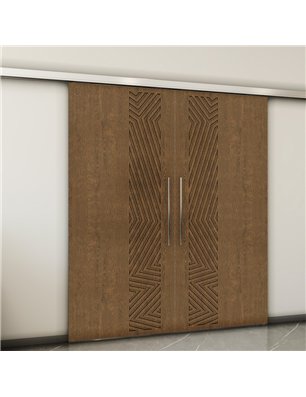 Holzschiebetür Slim-Line - Nussbaum  Model 3070-2