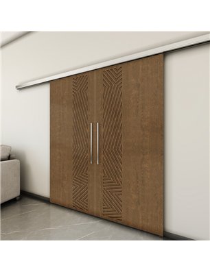 Holzschiebetür Slim-Line - Nussbaum  Model 3070-3