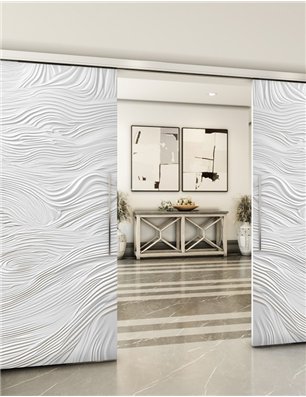 Holzschiebetür Slim-Line - Weiss 3D  Model 3023