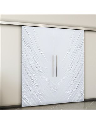 Holzschiebetür Slim-Line - Weiss 3D  Model 3029-2