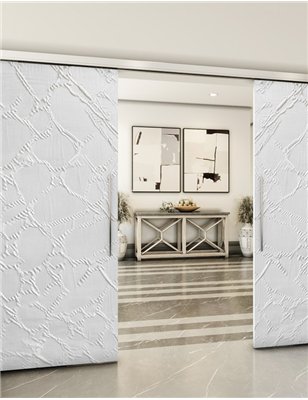 Holzschiebetür Slim-Line - Weiss 3D Model 3032