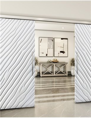 Holzschiebetür Slim-Line - Weiss 3D Model 3037