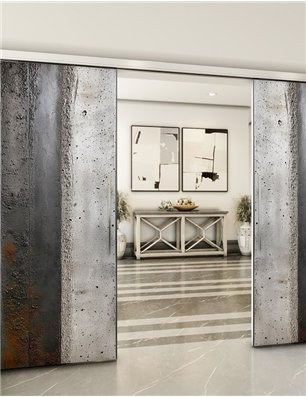 Holzschiebetür Slim-Line - Beton und Stein  Model 3050