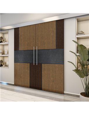 Holzschiebetür Eco-Line - Holz-Mix  Model 4027-2