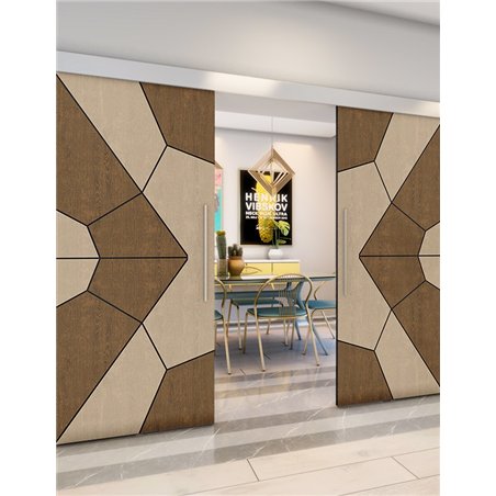 Holzschiebetür Eco-Line - Holz-Mix Model 4075