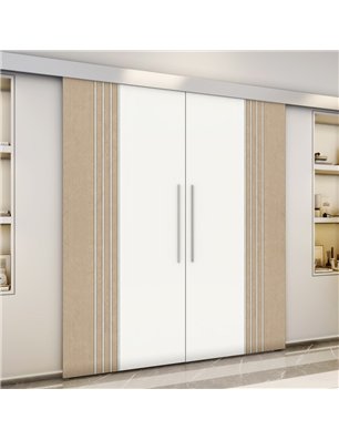 Holzschiebetür Eco-Line - Eiche und Weiss  Model 4028-3