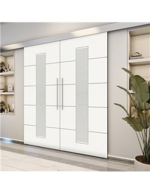 Holzschiebetür Eco-Line - Weiss  Model 4067-2