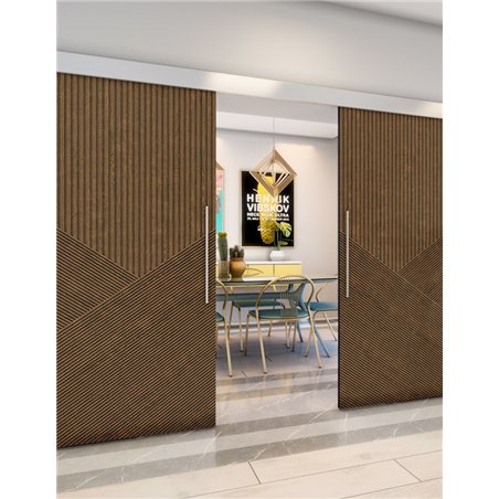 Holzschiebetür Eco-Line - Nussbaum Model 4044