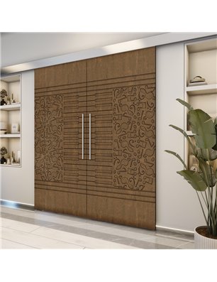 Holzschiebetür Eco-Line - Nussbaum  Model 4061-2