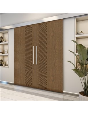 Holzschiebetür Eco-Line - Nussbaum  Model 4070-2