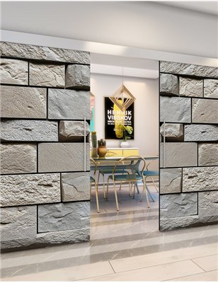 Holzschiebetür Eco-Line - Beton und Stein Model 4020