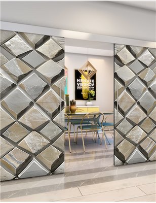 Holzschiebetür Eco-Line - Beton und Stein Model 4025