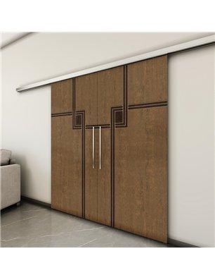 Holzschiebetür Slim-Line - Holz-Mix  Model 4059-3