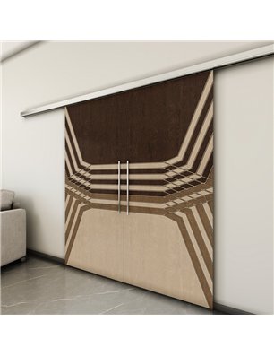 Holzschiebetür Slim-Line - Holz-Mix  Model 4085-3
