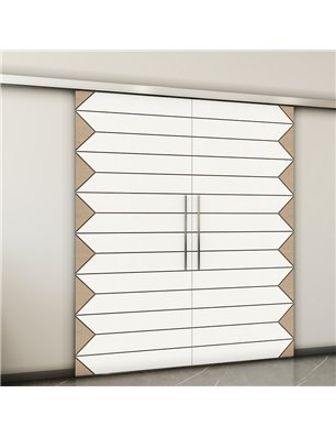 Holzschiebetür Slim-Line - Eiche und Weiss  Model 4007-2