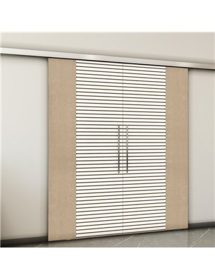 Holzschiebetür Slim-Line - Eiche und Weiss  Model 4012-2