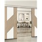 Holzschiebetür Slim-Line - Eiche und Weiss Model 4019 Holzschiebetür Slim-Line - Eiche und Weiss Model 4019