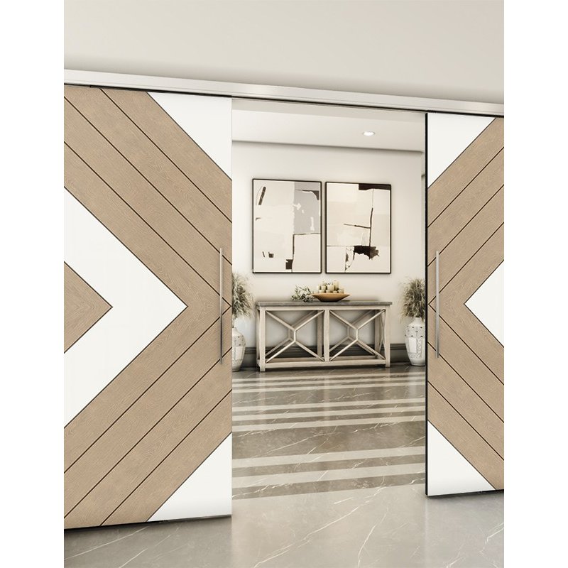 Holzschiebetür Slim-Line - Eiche und Weiss Model 4038 Holzschiebetür Slim-Line - Eiche und Weiss Model 4038