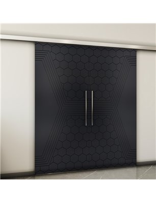 Holzschiebetür Slim-Line - Schwarz  Model 4080-2