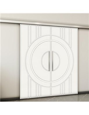 Holzschiebetür Slim-Line - Weiss  Model 4035-2