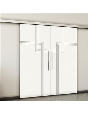 Holzschiebetür Slim-Line - Weiss  Model 4059-2