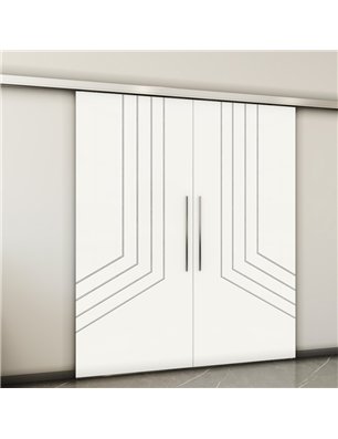 Holzschiebetür Slim-Line - Weiss  Model 4073-2