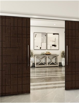 Holzschiebetür Slim-Line - Wenge  Model 4087
