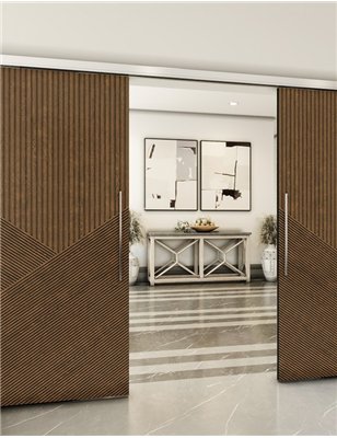 Holzschiebetür Slim-Line - Nussbaum Model 4044