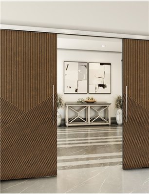 Holzschiebetür Slim-Line - Nussbaum  Model 4044