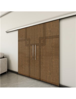 Holzschiebetür Slim-Line - Nussbaum  Model 4059-3