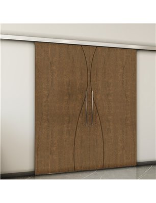 Holzschiebetür Slim-Line - Nussbaum  Model 4064-2