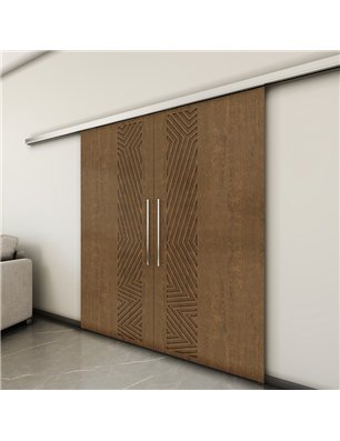 Holzschiebetür Slim-Line - Nussbaum  Model 4070-3