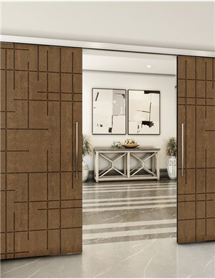 Holzschiebetür Slim-Line - Nussbaum  Model 4087