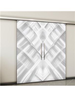 Holzschiebetür Slim-Line - Weiss 3D  Model 4008-2