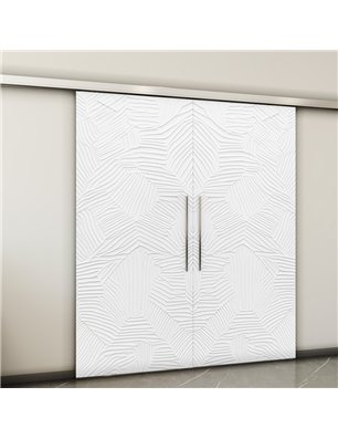 Holzschiebetür Slim-Line - Weiss 3D  Model 4033-2