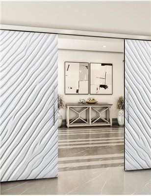 Holzschiebetür Slim-Line - Weiss 3D Model 4037
