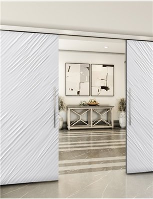 Holzschiebetür Slim-Line - Weiss 3D  Model 4042