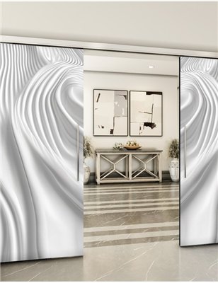 Holzschiebetür Slim-Line - Weiss 3D Model 4043