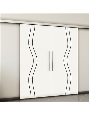 Holzschiebetür Slim-Line - Design-Linien  Model 4068-2