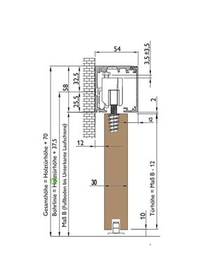 Holzschiebetür Slim-Line - Nussbaum  Model 1068