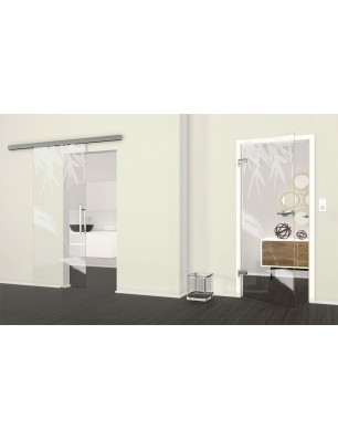 Ganzglastür Wellness 3 Gelasert Auf Klarglas